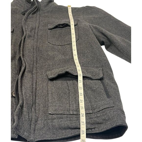 Aeropostale Gray Wool Blend Military Jacket Large Quilted Y2K Outerwear - Picture 5 of 12